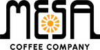 Mesa Coffee official wordmark, black with golden sun